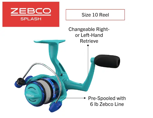Zebco Splash Junior Spinning Reel and Fishing Rod Combo,